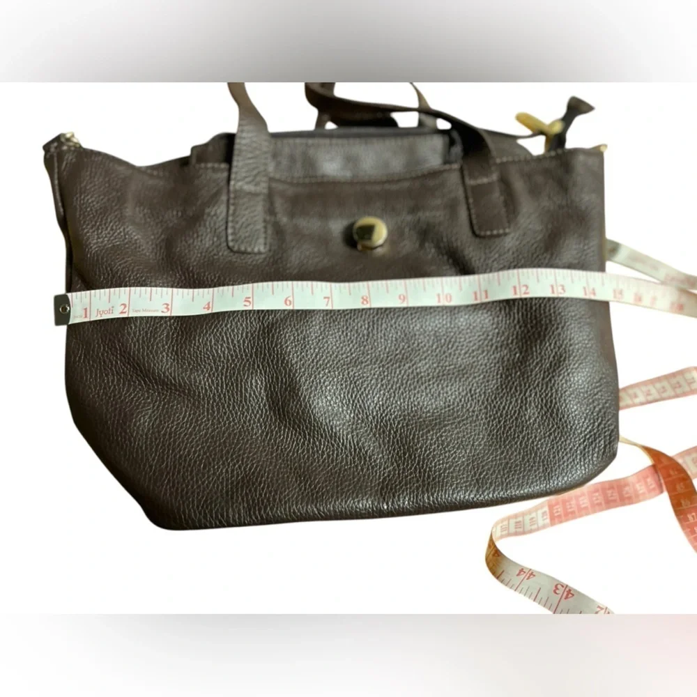 Women's Brown Leather Tote Bag with Gold Hardware‎ made in Italy